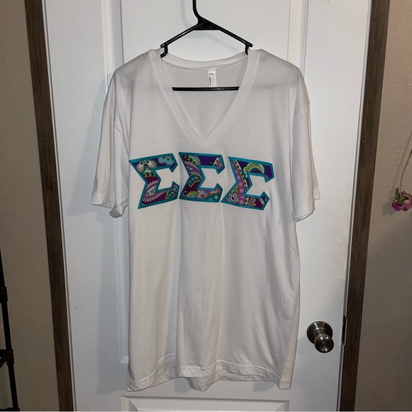 Tri Sigma Sorority‎ Vera Bradley T Shirt Size Large Greek Letters - Picture 1 of 5